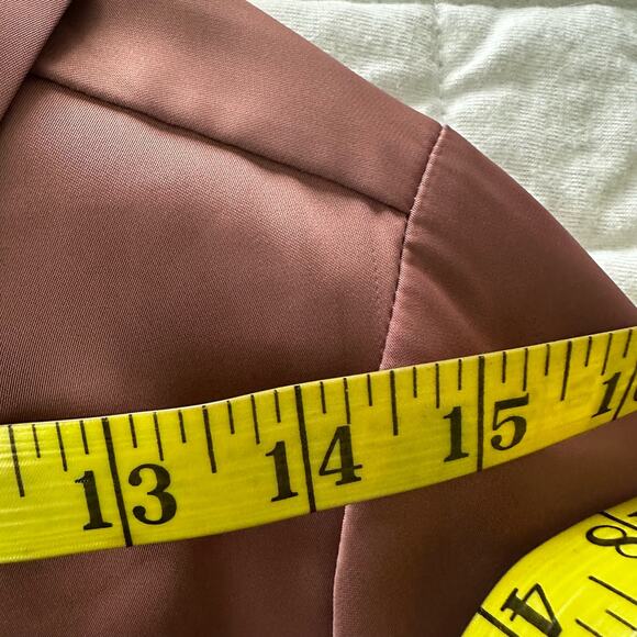 LACADEMIE Womens Shirt Dress Mauve Satin Maxi Belted Quiet Luxury Minimalist S - Picture 13 of 15